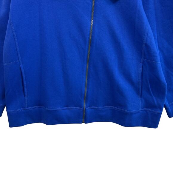 T By Talbots Asymmetric Zip Jacket NWT Womens Sz 3X Cobalt Blue High Neck Fleece - Picture 5 of 6
